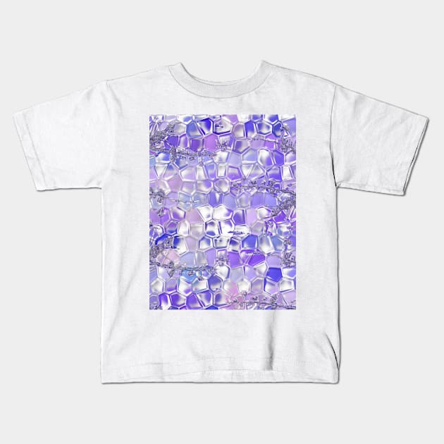 Blue pattern in glass style Kids T-Shirt by Hujer